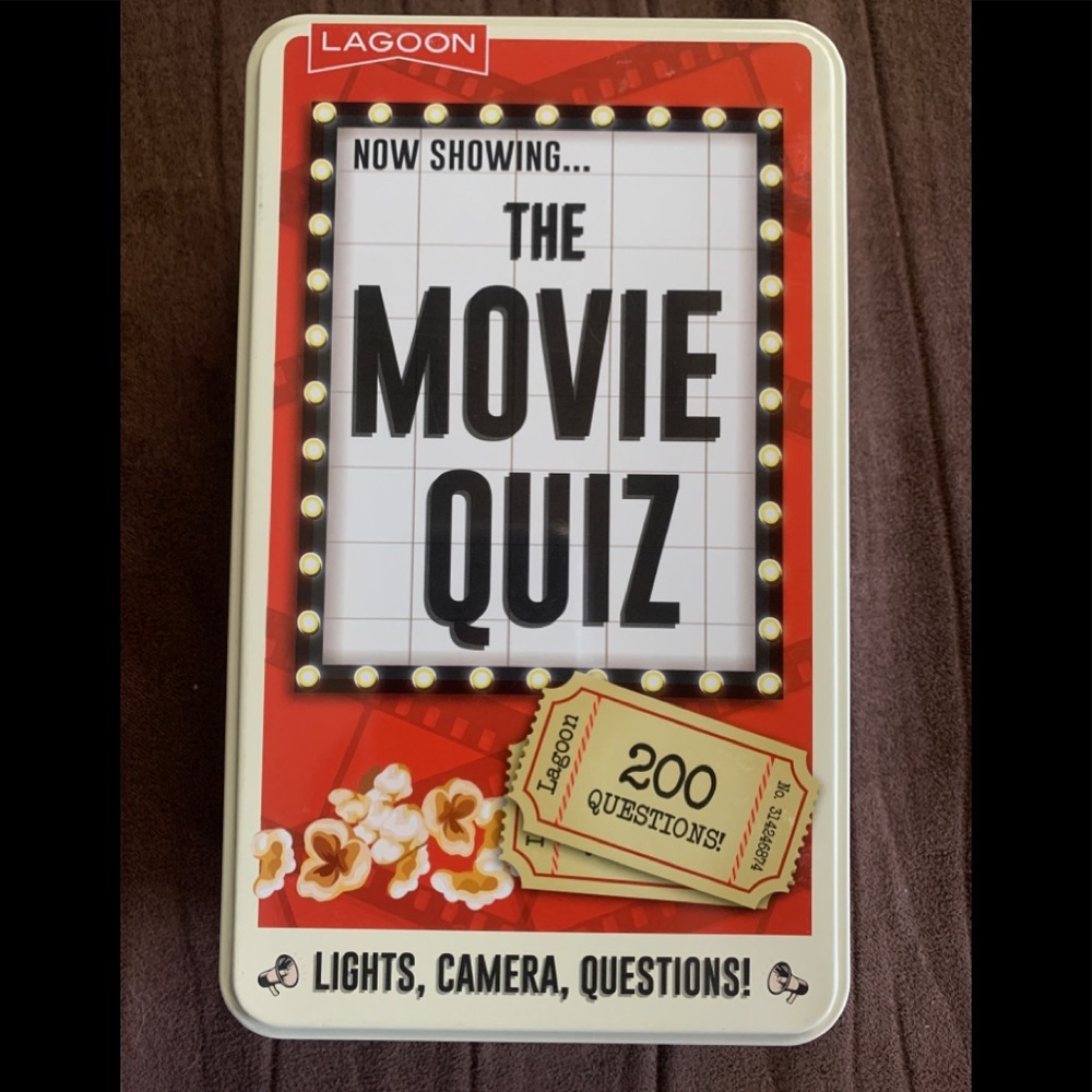 MOVIE QUIZ Trivia Game 200 Questions w/ Sand Timer